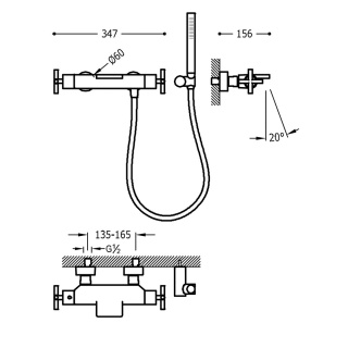 TRES TRESMOSTATIC Bateria termostatyczna wannowa- 06317201