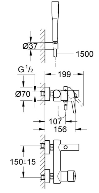 GROHE CONCETTO jednouchwytowa bateria wannowa-32212001