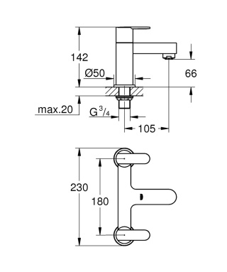 GROHE GET dwuuchwytowa bateria wannowa 1/2"-25134000