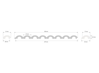 MARDOM DECOR Lewe zakończenie panela ściennego WP001LP Duna Premium – 270 cm – lakierowane