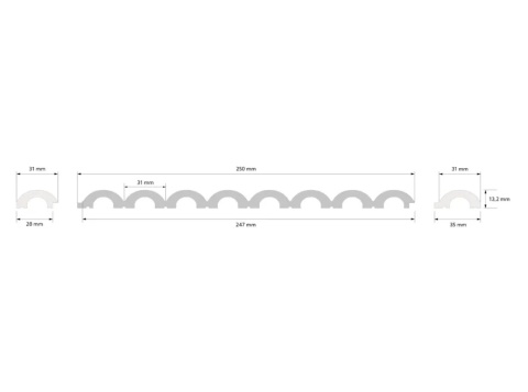 MARDOM DECOR Prawe zakończenie panela ściennego WP001RP Duna Premium – 270 cm – lakierowane