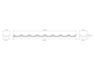 MARDOM DECOR WP002L Lewe zakończenie panela ściennego Lumio – 270 cm – do malowania