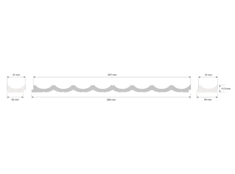 MARDOM DECOR WP002T Panel ścienny Lumio – 200 cm – do malowania