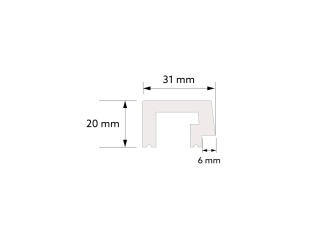 MARDOM DECOR L0301L Lewe zakończenie lameli białej – kolekcja Largo – 270 cm – do malowania