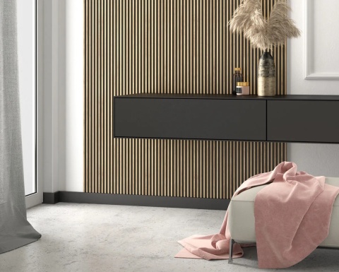 MARDOM DECOR MD359B Listwa Przypodłogowa Czarna Satyna – 200 cm