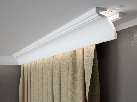 MARDOM DECOR Maskownica Karnisza / Listwa Oświetleniowa MD161 – Do Malowania – Długość 200 cm – Wysokość 14 cm