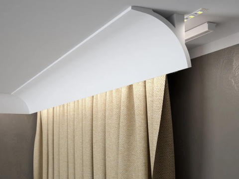 MARDOM DECOR Maskownica Karnisza / Listwa Oświetleniowa QL011 – Do Malowania – Długość 200 cm – Wysokość 9,5 cm
