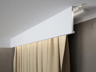 MARDOM DECOR Maskownica Karnisza / Listwa Oświetleniowa QL035T – Do Malowania – Długość 200 cm – Wysokość 12 cm