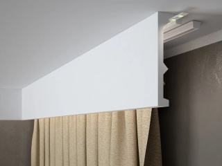 MARDOM DECOR Maskownica Karnisza / Listwa Oświetleniowa QL056 – Do Malowania – Długość 240 cm – Wysokość 17,9 cm