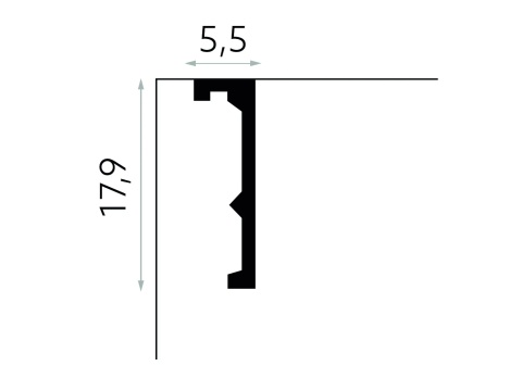 MARDOM DECOR Maskownica Karnisza / Listwa Oświetleniowa QL056 – Do Malowania – Długość 240 cm – Wysokość 17,9 cm