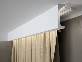 MARDOM DECOR Maskownica Karnisza / Listwa Oświetleniowa QL046T – Do Malowania – Długość 200 cm – Wysokość 12 cm