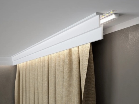 MARDOM DECOR QL024 Listwa Sufitowa Do Malowania / Maskownica Karnisza – 200 cm