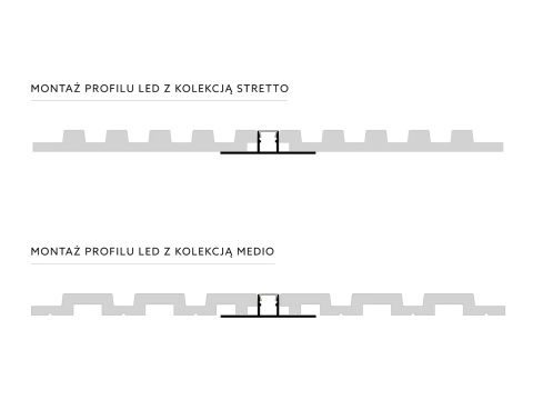 MARDOM DECOR Aluminiowy Profil Ścienny LED LLP1 do Lameli Stretto i Medio – Czarny