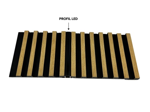 MARDOM DECOR Aluminiowy Profil Ścienny LED LLP1 do Lameli Stretto i Medio – Czarny