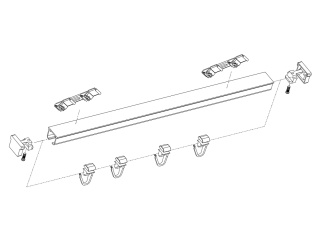 MARDOM DECOR Zestaw Karniszowy Podwójny D150 z Agrafkami – Aluminiowy Biały – Długość 150 cm