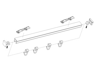 MARDOM DECOR Zestaw Karniszowy Podwójny D150 z Żabkami – Aluminiowy Biały – Długość 150 cm