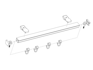 MARDOM DECOR Zestaw Karniszowy Pojedynczy S150 z Agrafkami – Aluminiowy Biały – Długość 150 cm